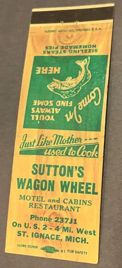 Suttons Wagon Wheel - Matchbook (newer photo)